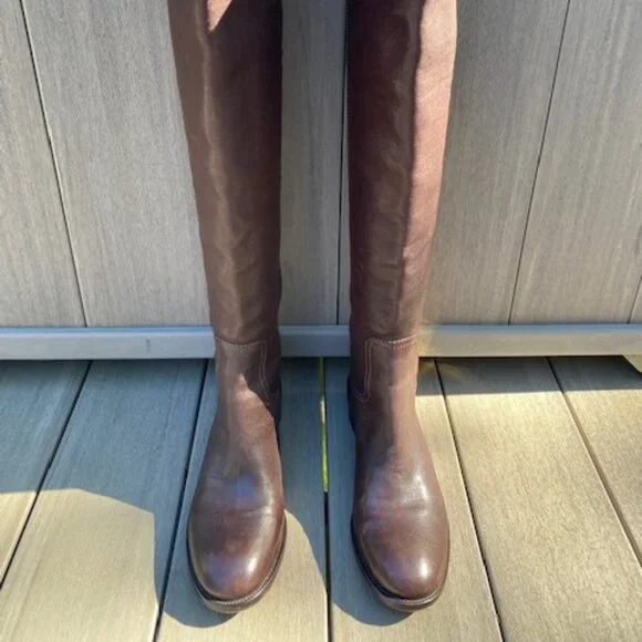 REDUCED Tory Burch Jack Landed Elastic & Leather Over The Knee Riding Boots 7 - Picture 5 of 12